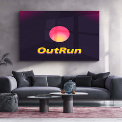 Outrun Typography – Metal Frame | Retro Synthwave Quote Wall Art | Vaporwave Neon Aesthetic Poster - TURTLEWINGS 