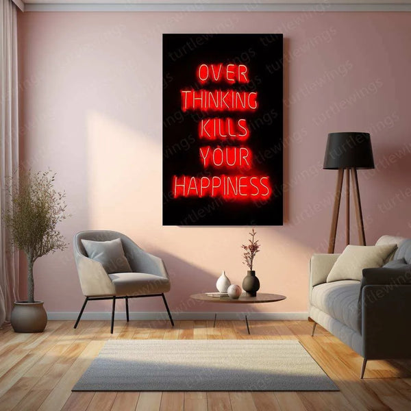 Overthinking Kills Metal Poster | Minimalist Motivational Wall Art | Mindset Decor - TURTLEWINGS 