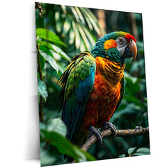 Colorful Parrot Metal Frame | Tropical Wall Art for Nature Lovers - TURTLEWINGS 