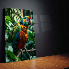 Colorful Parrot Metal Frame | Tropical Wall Art for Nature Lovers - TURTLEWINGS 