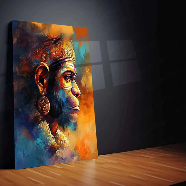 Abstract Art of Lord Hanuman – Divine Metal Poster - TURTLEWINGS 