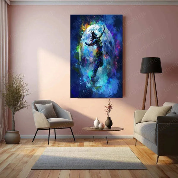 Lord Shiva Dancing on the Globe – Cosmic Energy Metal Poster - TURTLEWINGS 