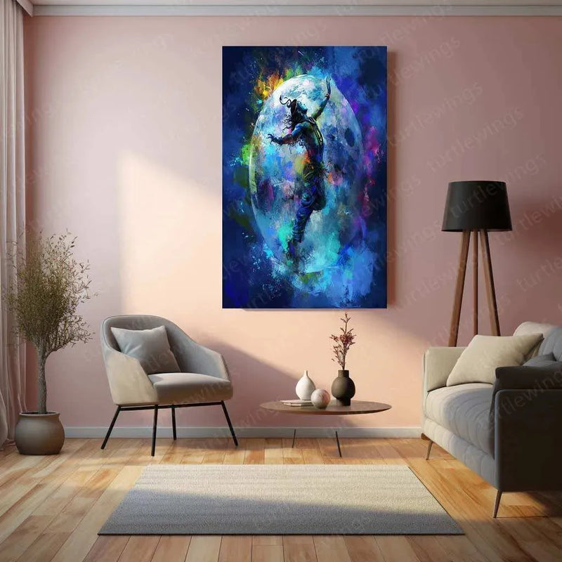 Lord Shiva Dancing on the Globe – Cosmic Energy Metal Poster - TURTLEWINGS 