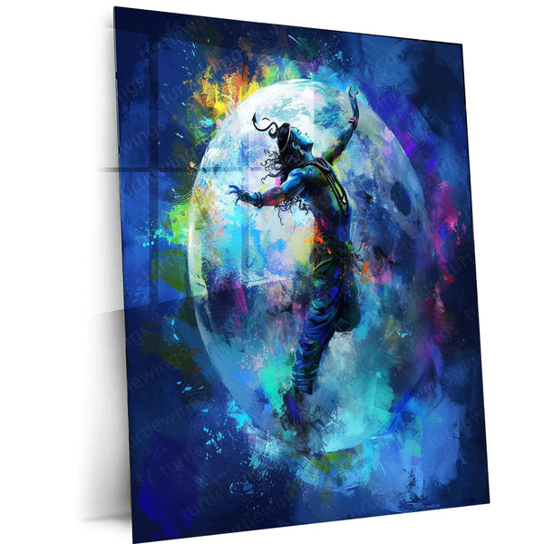 Lord Shiva Dancing on the Globe – Cosmic Energy Metal Poster - TURTLEWINGS 