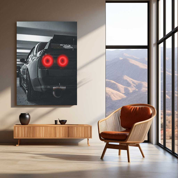 Nissan GT-R R32 Neon LED Metal Frame | Godzilla Era JDM Wall Art