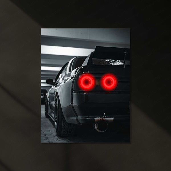 Nissan GT-R R32 Neon LED Metal Frame | Godzilla Era JDM Wall Art