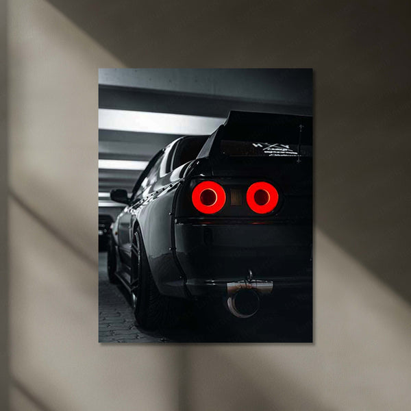 Nissan GT-R R32 Neon LED Metal Frame | Godzilla Era JDM Wall Art