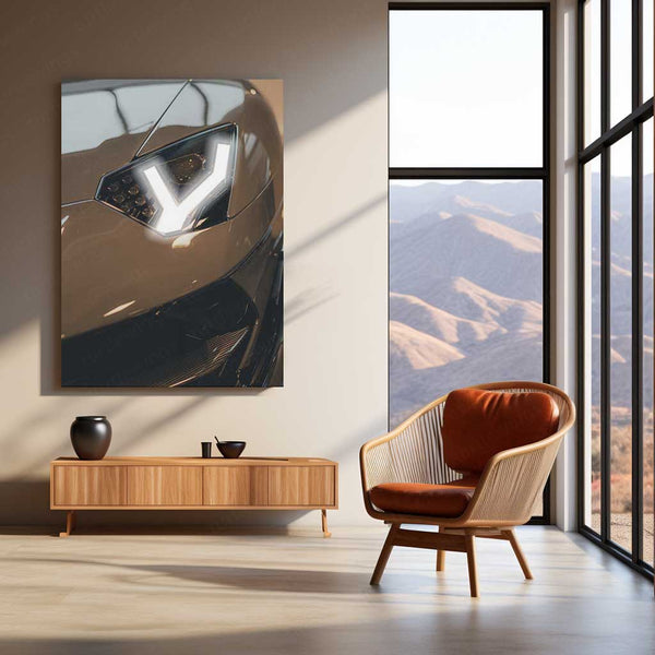 Lamborghini Y-Headlight Glow Neon LED Metal Frame | Iconic Bull Aura Wall Art
