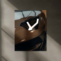 Lamborghini Y-Headlight Glow Neon LED Metal Frame | Iconic Bull Aura Wall Art