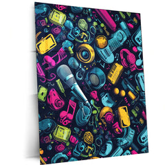 Music Production Tools Metal Poster – Aesthetic Studio Gear Wall Art - TURTLEWINGS 