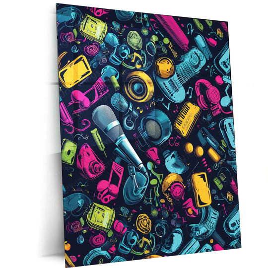 Music Production Tools Metal Poster – Aesthetic Studio Gear Wall Art