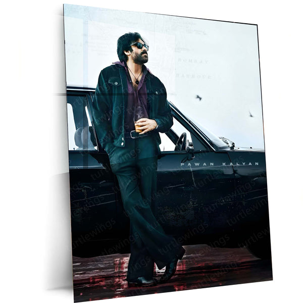 Pawan Kalyan Metal Frame | Telugu Superstar Wall Art 01 - TURTLEWINGS 