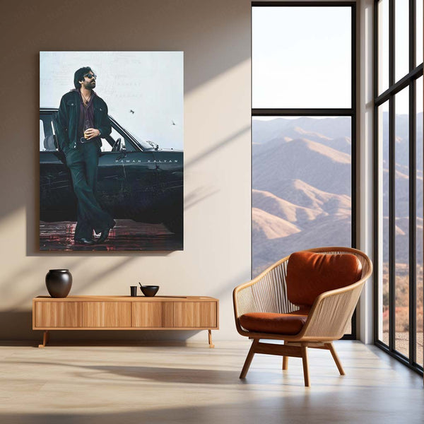 Pawan Kalyan Metal Frame | Telugu Superstar Wall Art 01 - TURTLEWINGS 