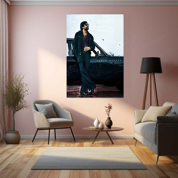 Pawan Kalyan Metal Frame | Telugu Superstar Wall Art 01 - TURTLEWINGS 