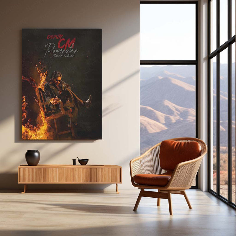 Pawan Kalyan Metal Frame | Telugu Superstar Wall Art 04 - TURTLEWINGS 
