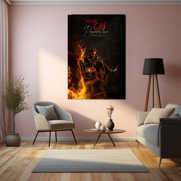 Pawan Kalyan Metal Frame | Telugu Superstar Wall Art 04 - TURTLEWINGS 