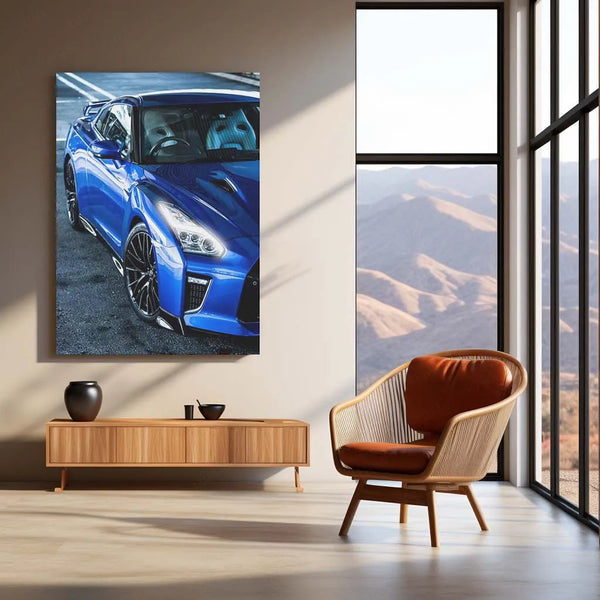LED | ⚡ Nissan GT-R R35 Neon LED Metal Poster | Godzilla Supercar Wall Art | Modern JDM Glow Decor