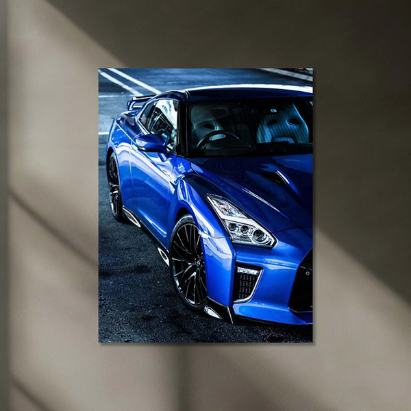 LED | ⚡ Nissan GT-R R35 Neon LED Metal Poster | Godzilla Supercar Wall Art | Modern JDM Glow Decor