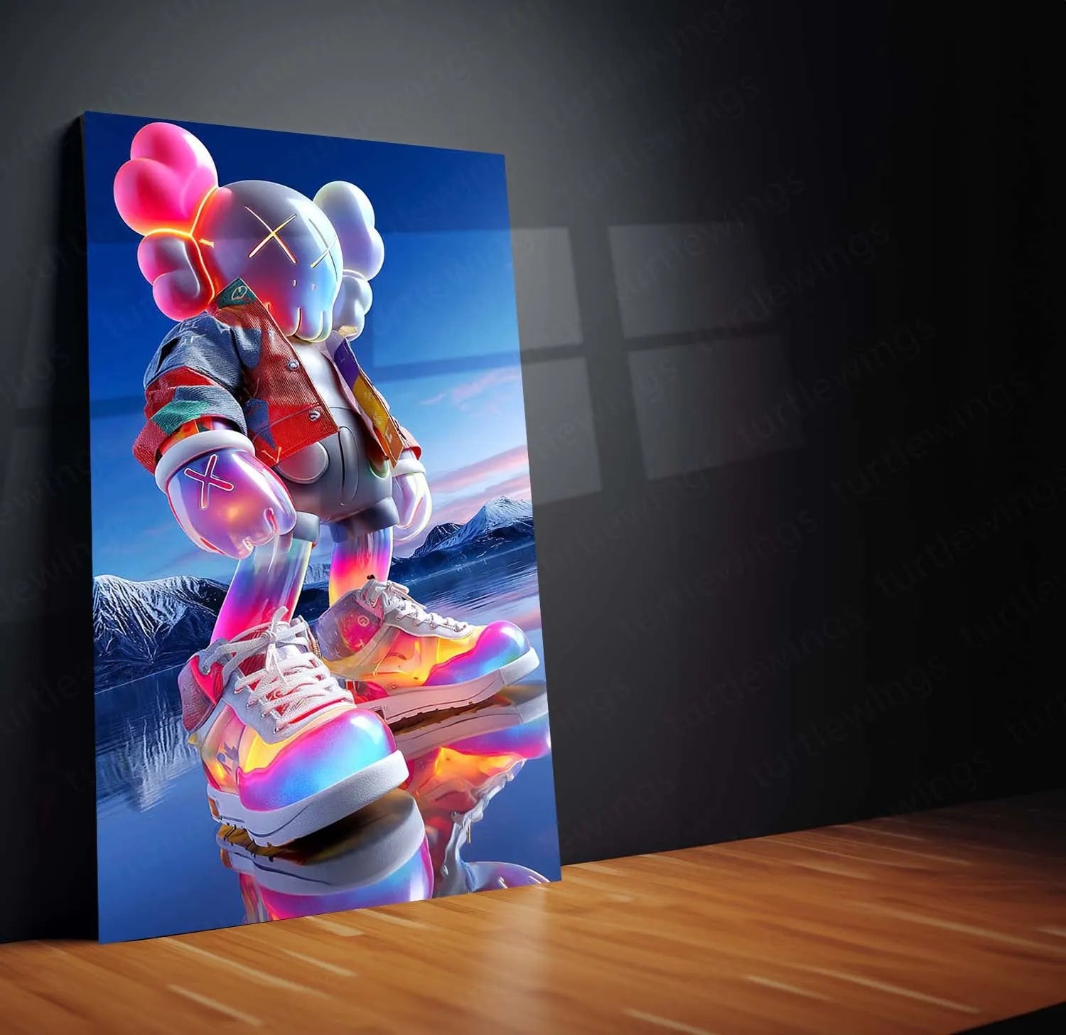 KAWS-Inspired Mouse Character Metal Poster | Street Pop Art Wall