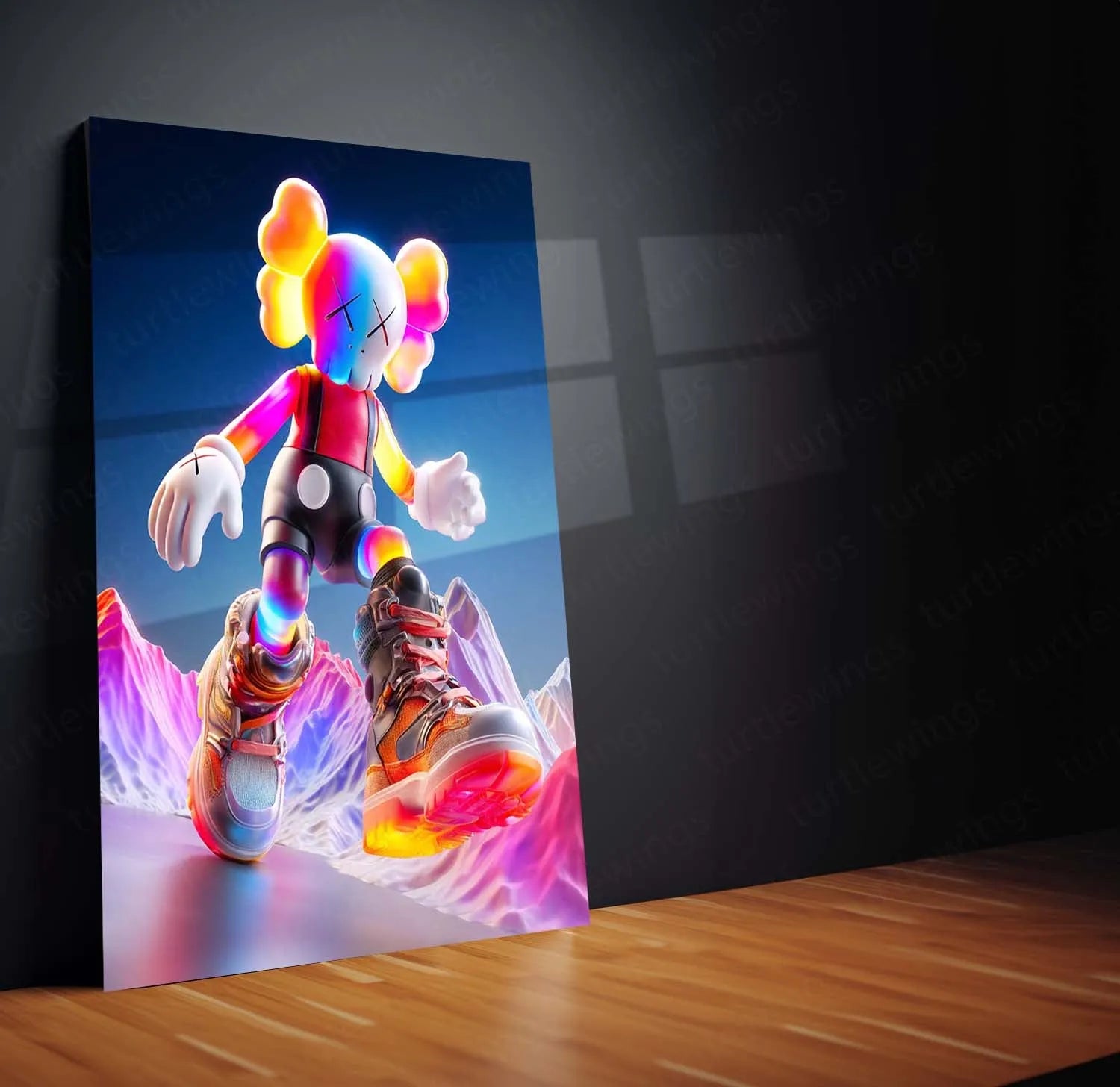 KAWS-Inspired Mouse Character Metal Poster | Street Pop Art Wall