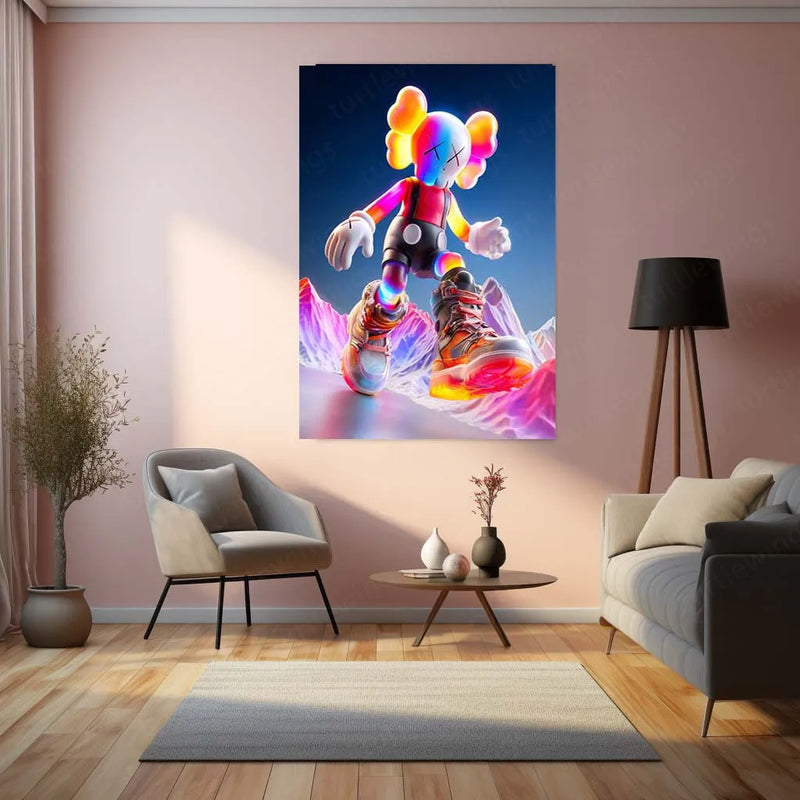 KAWS-Inspired Mouse Character Metal Poster | Street Pop Art Wall Decor | Designer Toy Aesthetic 01 - TURTLEWINGS 