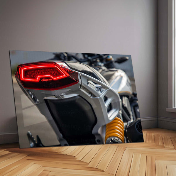 Indian FTR Tail Light – Neon LED Metal Frame | Modern American Muscle Wall Art