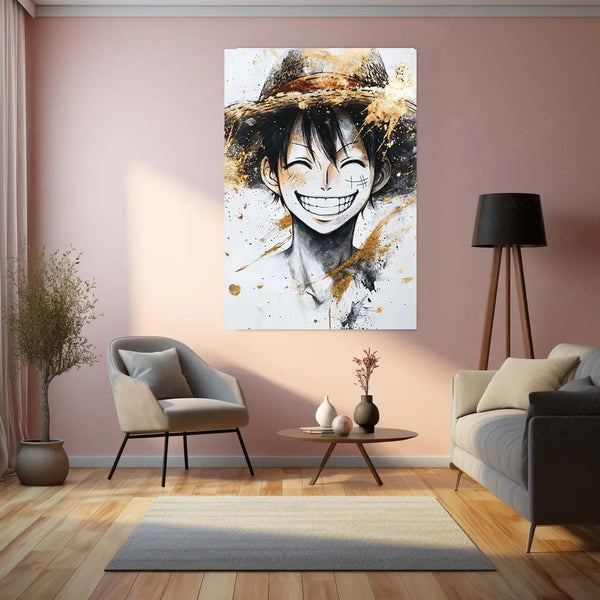 Anime Metal Poster | Monkey D. Luffy Metal Poster | One Piece Wall Art | Pirate King Anime Decor 01