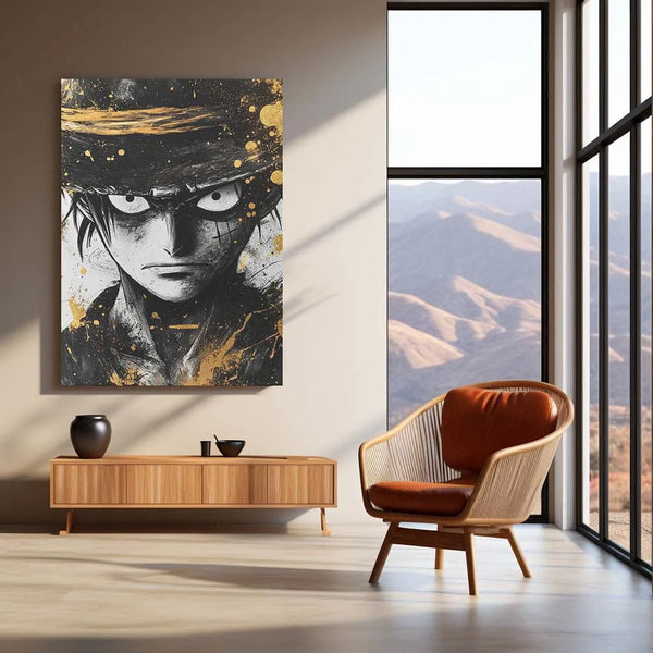 Anime Metal Poster | Monkey D. Luffy Metal Poster | One Piece Wall Art | Pirate King Anime Decor