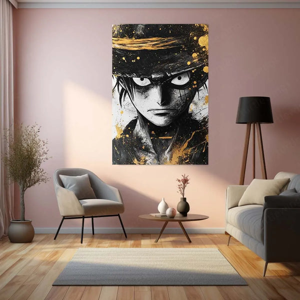 Anime Metal Poster | Monkey D. Luffy Metal Poster | One Piece Wall Art | Pirate King Anime Decor
