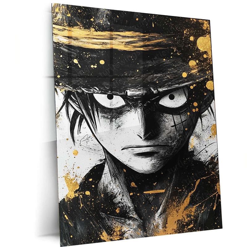 Poster Black One Piece Anime Anime Metal Poster Monkey Luffy