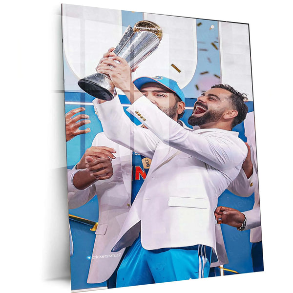 Virat Kohli | Indian Team Champions Trophy 2025 Winner | Metal Poster - TURTLEWINGS 