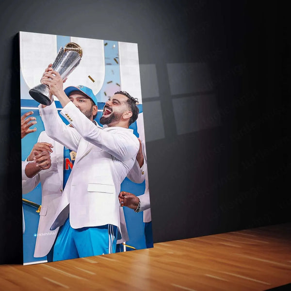 Virat Kohli | Indian Team Champions Trophy 2025 Winner | Metal Poster - TURTLEWINGS 