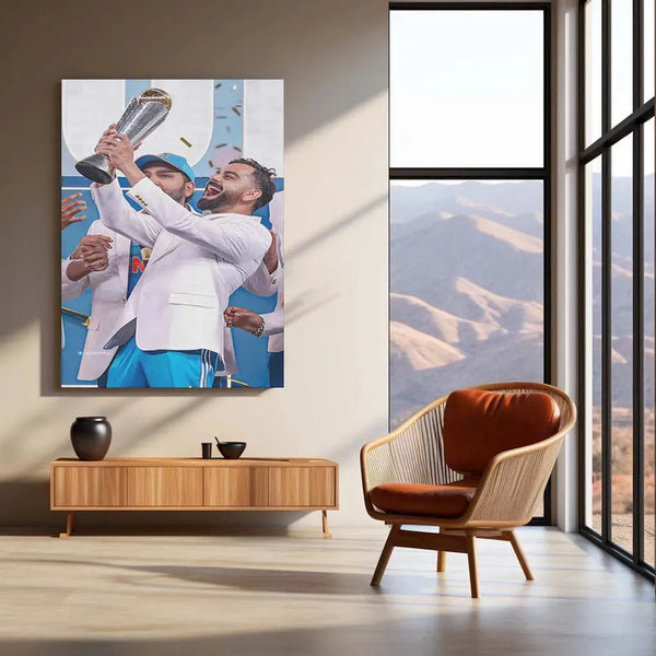 Virat Kohli | Indian Team Champions Trophy 2025 Winner | Metal Poster - TURTLEWINGS 