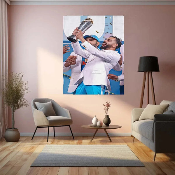 Virat Kohli | Indian Team Champions Trophy 2025 Winner | Metal Poster - TURTLEWINGS 