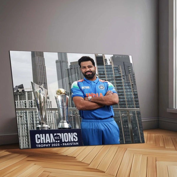 Cricket Metal Poster  | Rohit Sharma Celebration Metal Poster – Hitman Cricket Wall Art | Team India 1