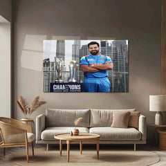 Cricket Metal Poster  | Rohit Sharma Celebration Metal Poster – Hitman Cricket Wall Art | Team India 1