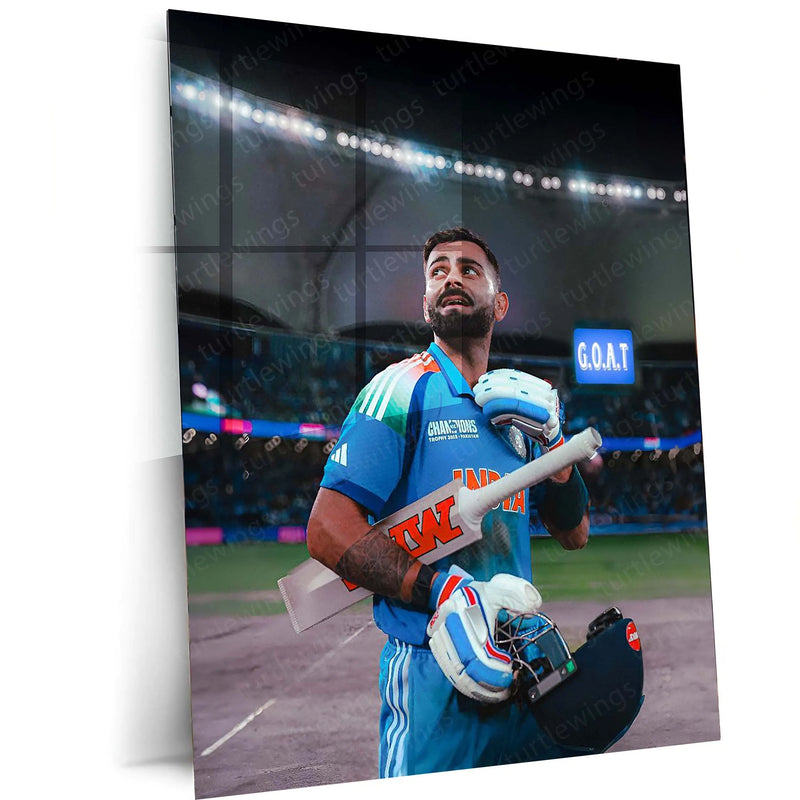 Cricket Metal Poster | Virat Kohli Metal Poster – Iconic Cricket Legend Wall Art 2 - TURTLEWINGS 