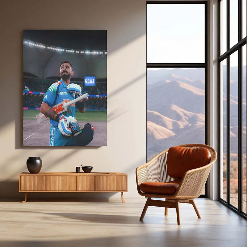 Cricket Metal Poster | Virat Kohli Metal Poster – Iconic Cricket Legend Wall Art 2 - TURTLEWINGS 
