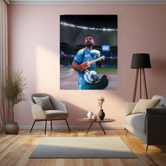 Cricket Metal Poster | Virat Kohli Metal Poster – Iconic Cricket Legend Wall Art 2 - TURTLEWINGS 