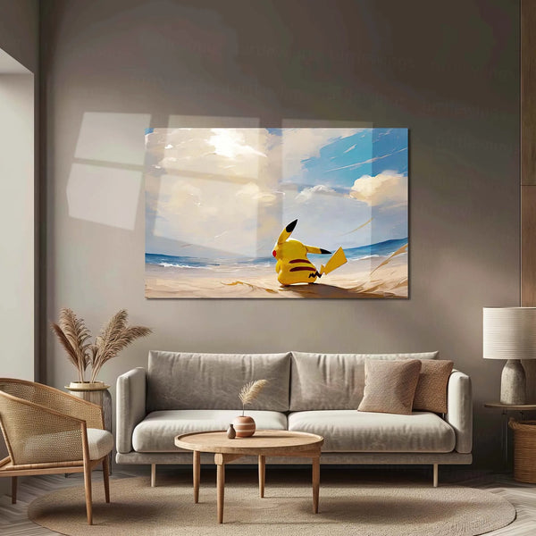 Pikachu – Beyond the Horizon | Pokémon Anime Metal Frame | Peaceful Anime Wall Art - TURTLEWINGS 