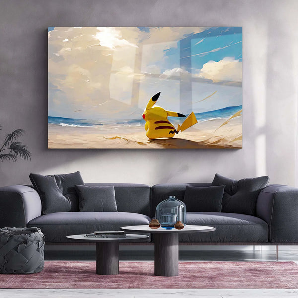 Pikachu – Beyond the Horizon | Pokémon Anime Metal Frame | Peaceful Anime Wall Art - TURTLEWINGS 