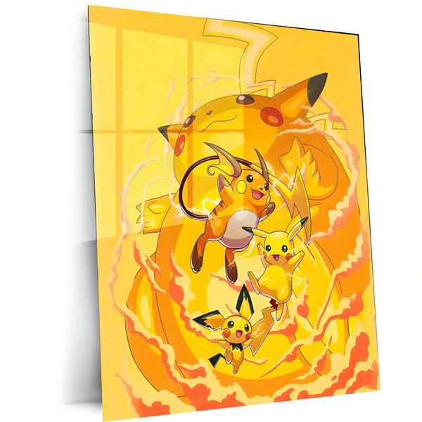 Pikachu Pokémon Metal Frame | Iconic Anime Wall Art - TURTLEWINGS 