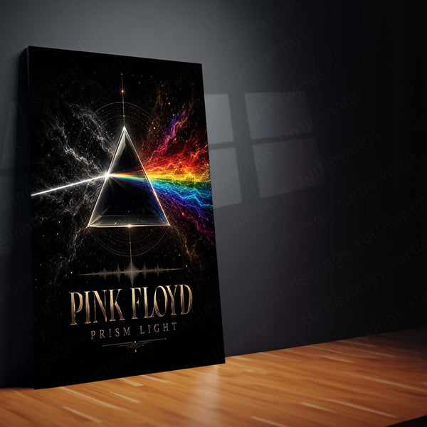 Pink Floyd – Prism Light | Psychedelic Rock Album Inspired Metal Frame | Iconic Music Wall Art by TurtleWings