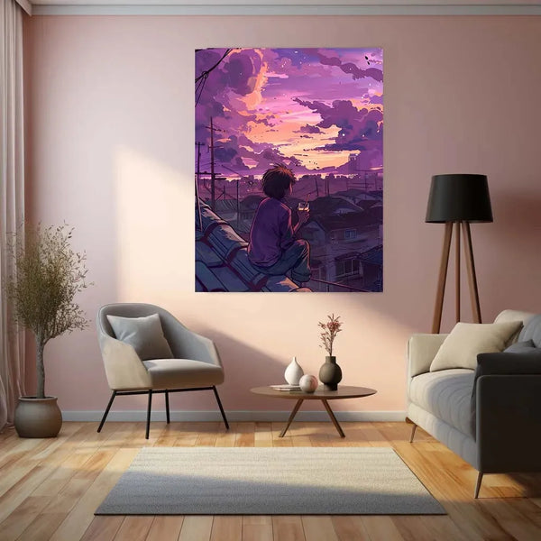 Pink Aesthetic Metal Poster – Elegant & Modern Wall Art - TURTLEWINGS 