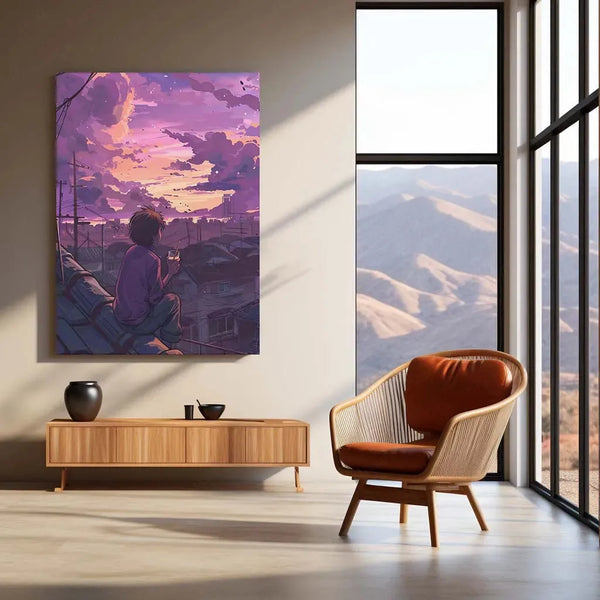 Pink Aesthetic Metal Poster – Elegant & Modern Wall Art - TURTLEWINGS 