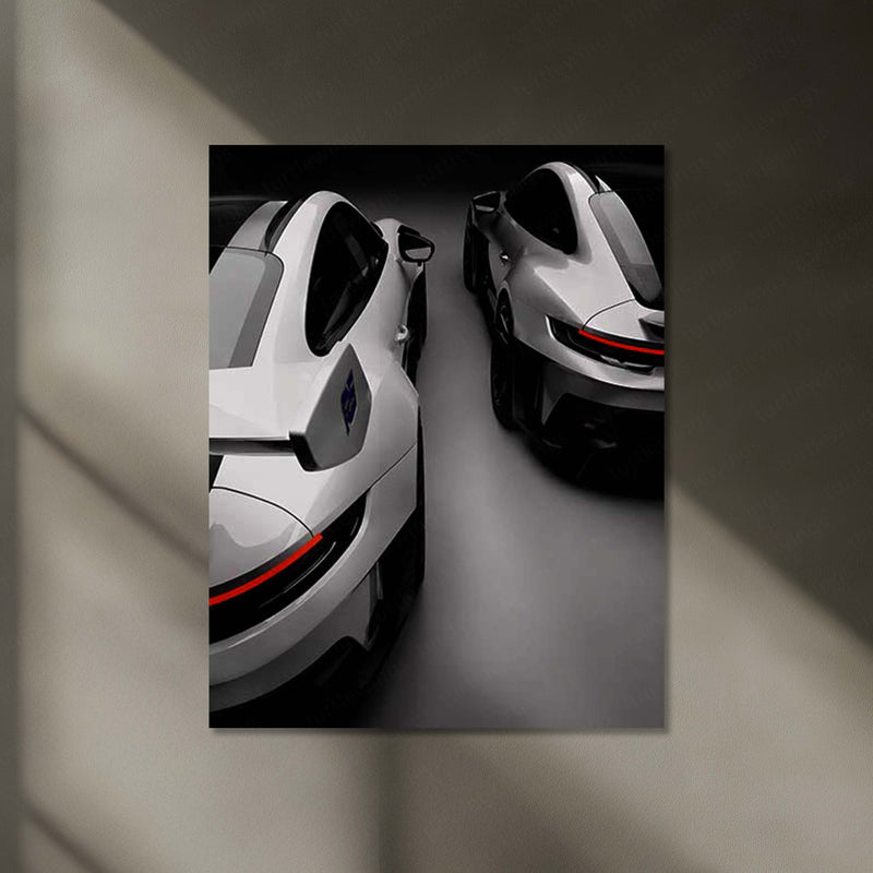 Porsche 911 GT3 RS LED Neon Metal Frame | Twin Supercar Rear View Wall Light | Premium LED Metal Artwork
