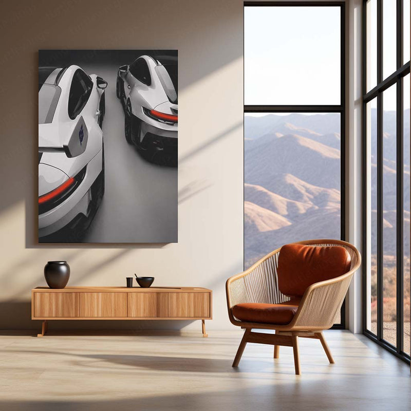 Porsche 911 GT3 RS LED Neon Metal Frame | Twin Supercar Rear View Wall Light | Premium LED Metal Artwork