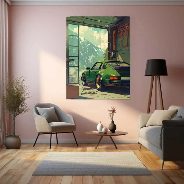 Porsche Art Metal Poster – Luxury Sports Car Wall Decor 2 - TURTLEWINGS 