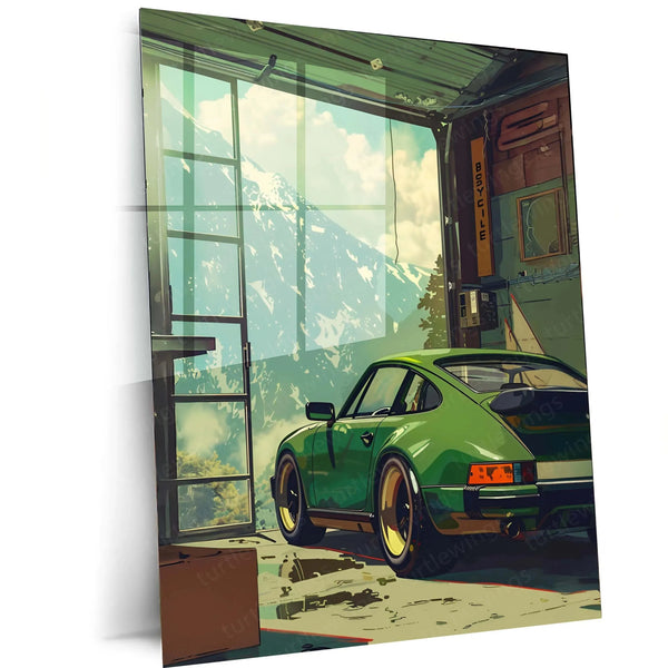 Porsche Art Metal Poster – Luxury Sports Car Wall Decor 2 - TURTLEWINGS 