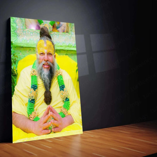 Premanand Ji Maharaj Metal Poster | A Tribute to Spiritual Serenity 3 - TURTLEWINGS 